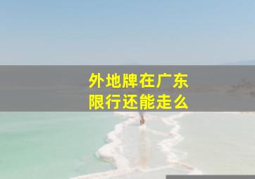 外地牌在广东限行还能走么