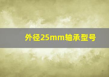 外径25mm轴承型号