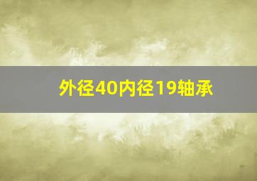 外径40内径19轴承