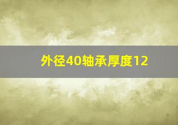 外径40轴承厚度12