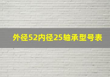 外径52内径25轴承型号表