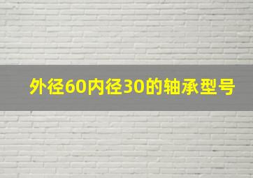 外径60内径30的轴承型号