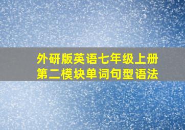 外研版英语七年级上册第二模块单词句型语法