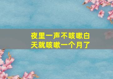 夜里一声不咳嗽白天就咳嗽一个月了