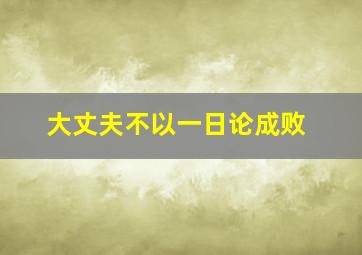 大丈夫不以一日论成败