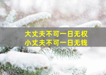 大丈夫不可一日无权小丈夫不可一日无钱