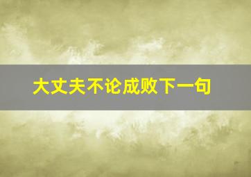 大丈夫不论成败下一句