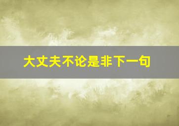 大丈夫不论是非下一句