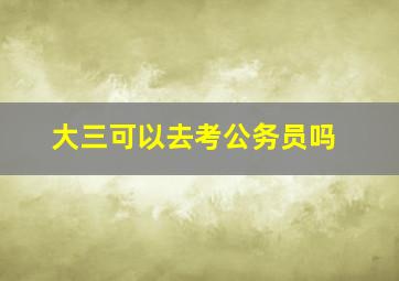 大三可以去考公务员吗