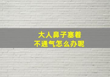 大人鼻子塞着不通气怎么办呢