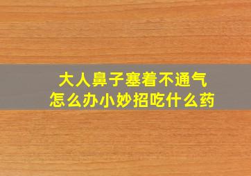 大人鼻子塞着不通气怎么办小妙招吃什么药