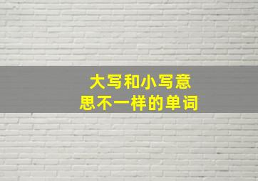 大写和小写意思不一样的单词