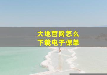 大地官网怎么下载电子保单