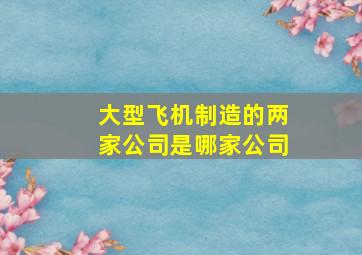 大型飞机制造的两家公司是哪家公司