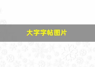 大字字帖图片