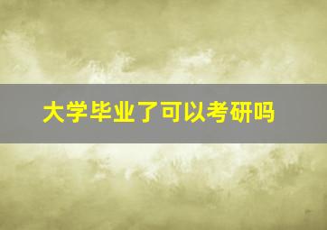 大学毕业了可以考研吗