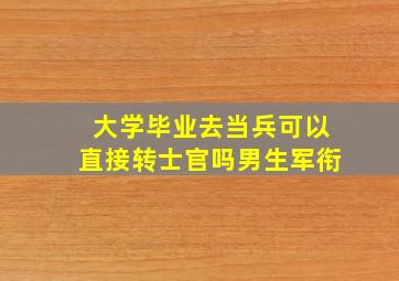 大学毕业去当兵可以直接转士官吗男生军衔