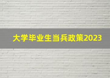 大学毕业生当兵政策2023