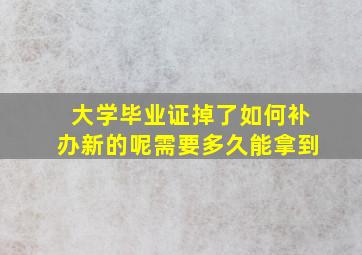 大学毕业证掉了如何补办新的呢需要多久能拿到