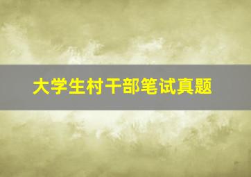 大学生村干部笔试真题