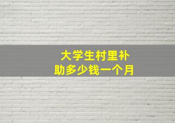 大学生村里补助多少钱一个月