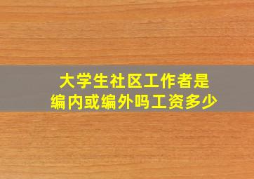 大学生社区工作者是编内或编外吗工资多少