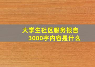 大学生社区服务报告3000字内容是什么