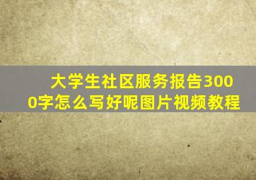 大学生社区服务报告3000字怎么写好呢图片视频教程