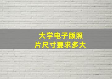 大学电子版照片尺寸要求多大