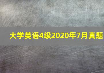 大学英语4级2020年7月真题