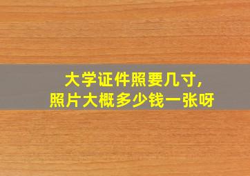 大学证件照要几寸,照片大概多少钱一张呀