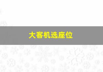 大客机选座位