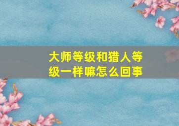 大师等级和猎人等级一样嘛怎么回事