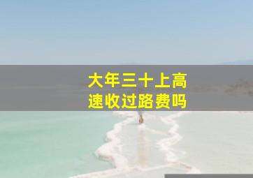 大年三十上高速收过路费吗