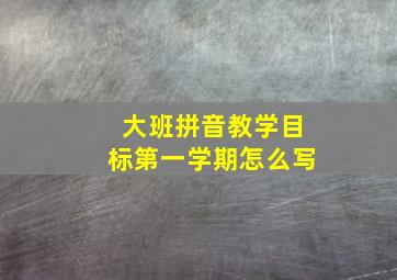 大班拼音教学目标第一学期怎么写