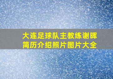 大连足球队主教练谢晖简历介绍照片图片大全