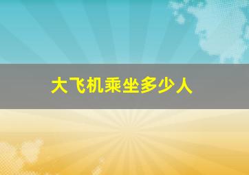 大飞机乘坐多少人