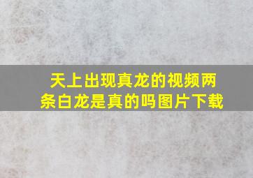 天上出现真龙的视频两条白龙是真的吗图片下载