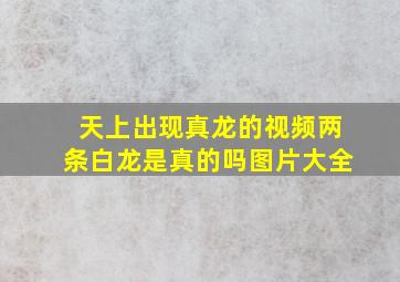 天上出现真龙的视频两条白龙是真的吗图片大全