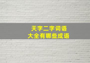 天字二字词语大全有哪些成语