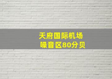 天府国际机场噪音区80分贝