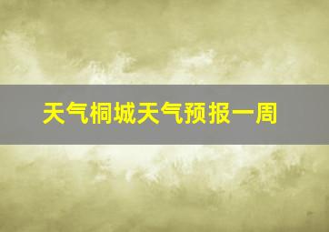 天气桐城天气预报一周