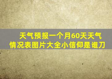 天气预报一个月60天天气情况表图片大全小信仰是谁刀