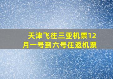 天津飞往三亚机票12月一号到六号往返机票