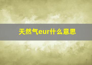 天然气eur什么意思