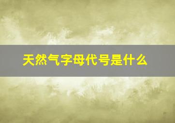 天然气字母代号是什么