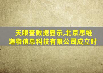 天眼查数据显示,北京思维造物信息科技有限公司成立时