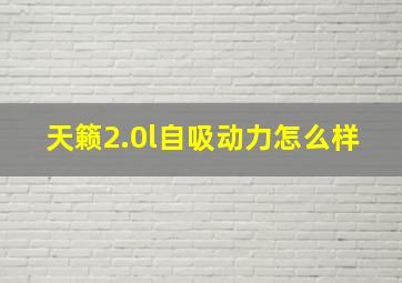 天籁2.0l自吸动力怎么样