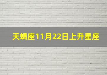 天蝎座11月22日上升星座