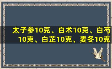 太子参10克、白术10克、白芍10克、白芷10克、麦冬10克